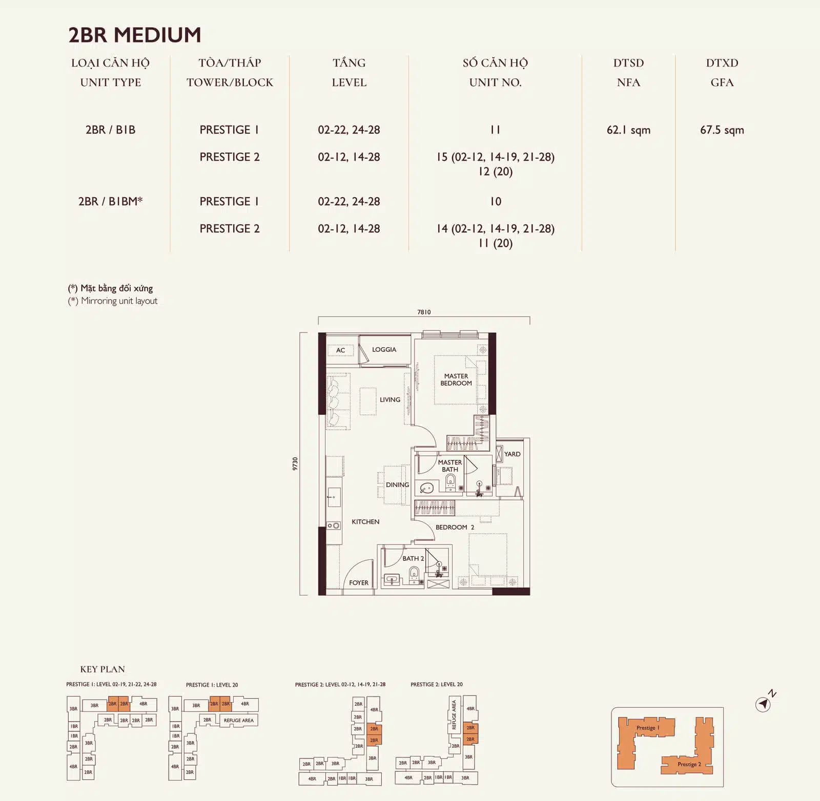 2 Phòng ngủ (Medium) 67,5m2