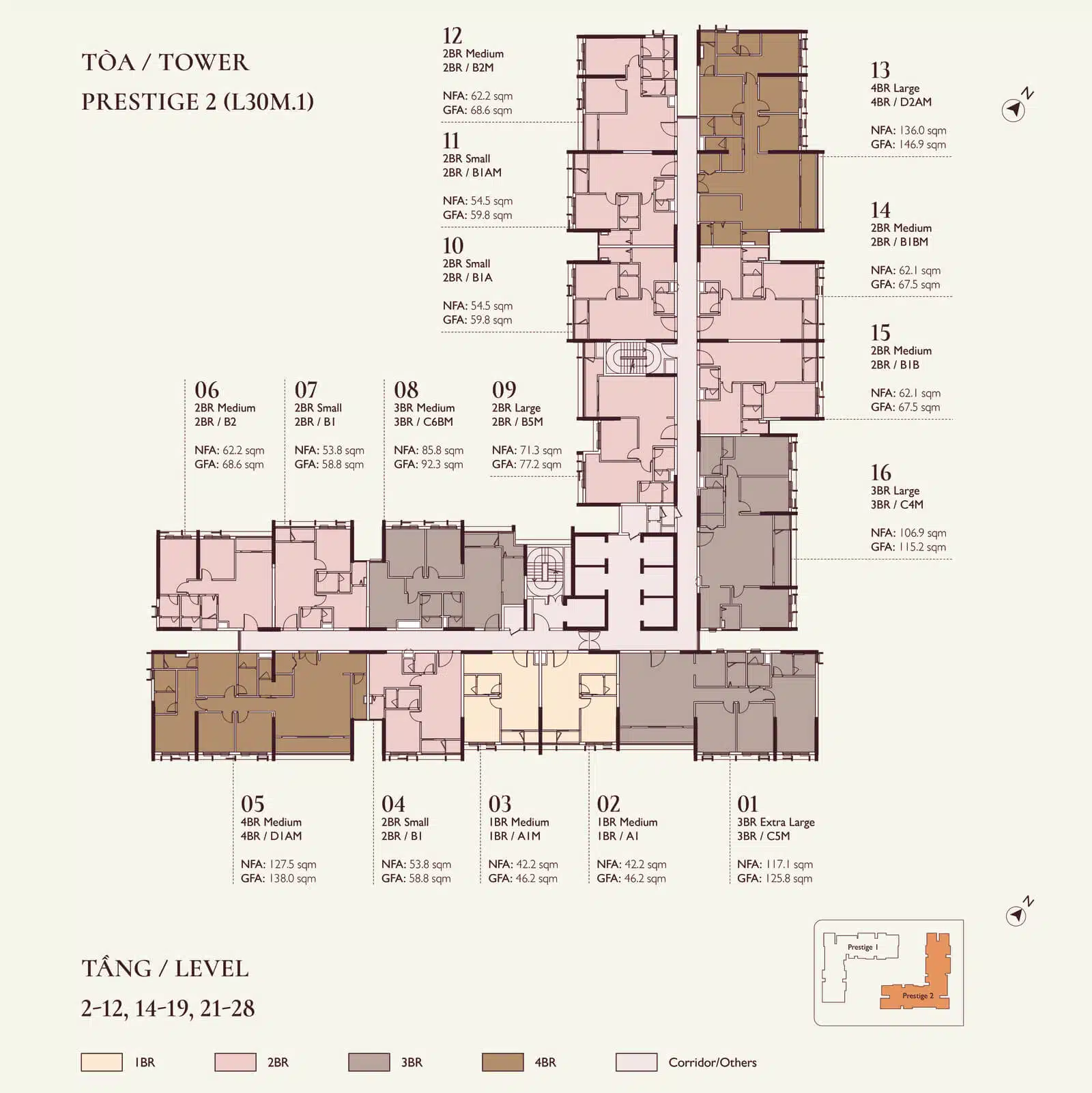 Lumi-Prestige-2 Floor Plan - Level 2-12, 14-19, 21-28